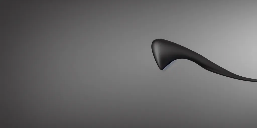 Prompt: planar flow form, very distant shot render matte black, centered on studio gray background, electronic high tech, futuristic organic shape, all black design by nicole norris, james dyson, jonathan ive, braun design, technologic design, octane engine render, product concept, unreal engine 6 render, aerodynamics