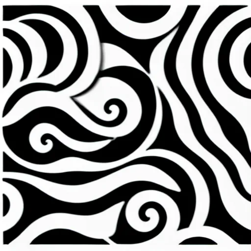 Image similar to black and white ocean wave luxury themed svg vector art panel for cnc plasma, laser, stencil, unique art nouveau deco hole through circuit design