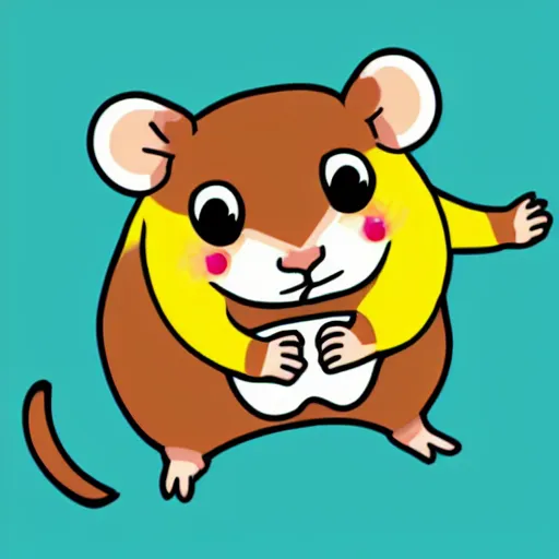 Prompt: app icon of a hamster, yellow background, 3d render, 2d appearance
