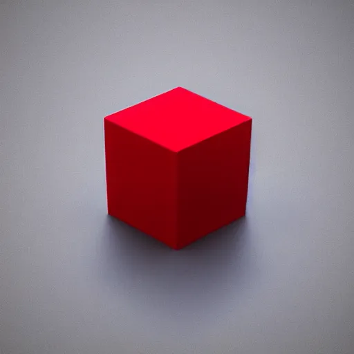 Prompt: Geometric Shapes - a red cube is located underneath a blue sphere