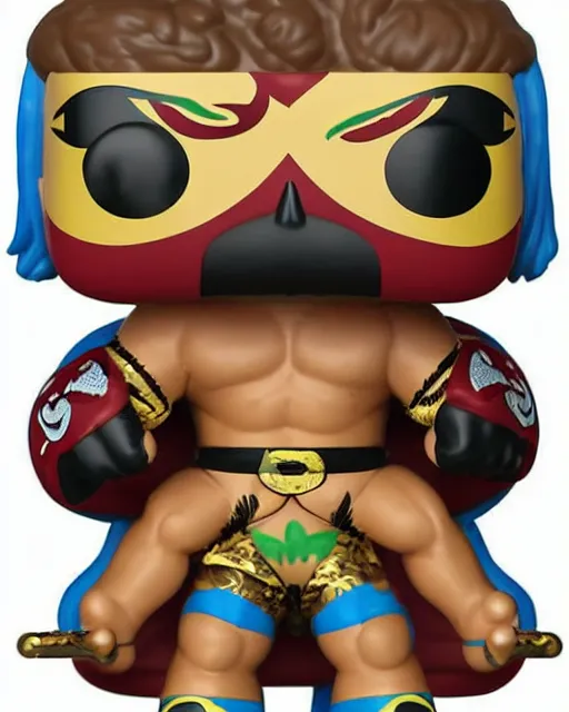 Image similar to luchador wrestler Funko Pop. Photographic, photography