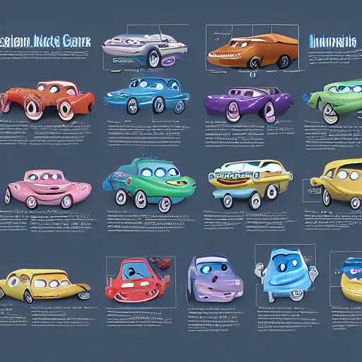 Image similar to Disney Pixar's Cars biology anatomy chart study