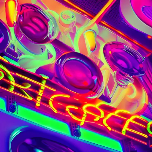 Image similar to colorfull futurism, neon lights, cyberpunk, sweets, macaron, donuts, 4k, hyperrealistic, focused, extreme details, cinematic