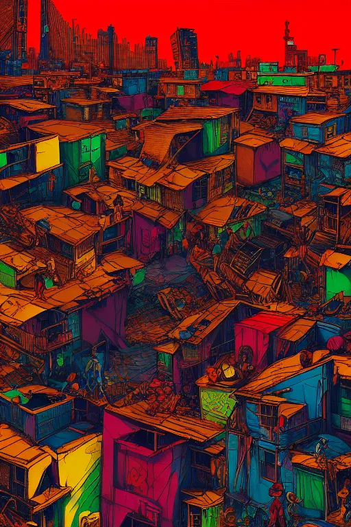 Image similar to slum hood, aesthetic, fantasy pop art, by mike swiderek, jorge lacera, ben lo, tyler west, domingo zapata, ultrarealistic, sharp focus, intricate, ultra high definition details, shadow effect