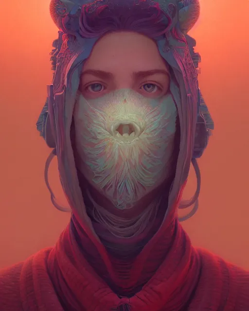 Image similar to highly detailed surreal vfx portrait of a sacred doodle, stephen bliss, unreal engine, greg rutkowski, loish, rhads, beeple, makoto shinkai and lois van baarle, ilya kuvshinov, rossdraws, tom bagshaw, alphonse mucha, global illumination, detailed and intricate environment