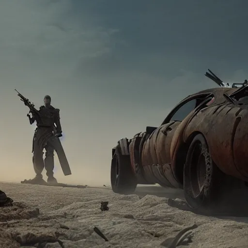 Image similar to mad max, 8 k uhd, unreal engine, octane render in the artstyle of finnian macmanus, john park and greg rutkowski