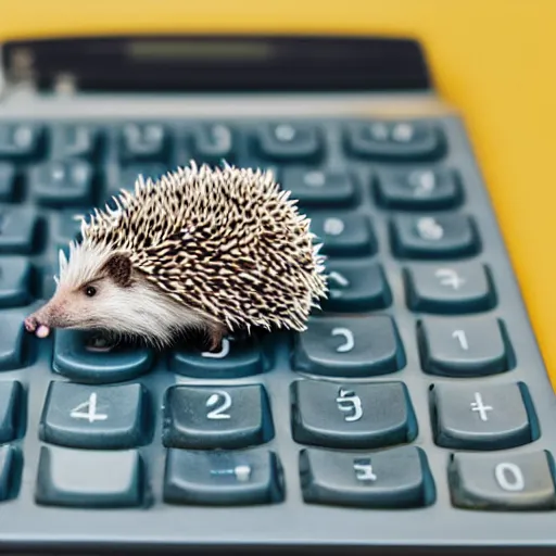 Image similar to a hedgehog using a calculator