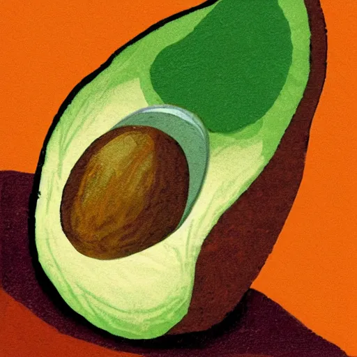 Image similar to avocado being stolen, cave painting