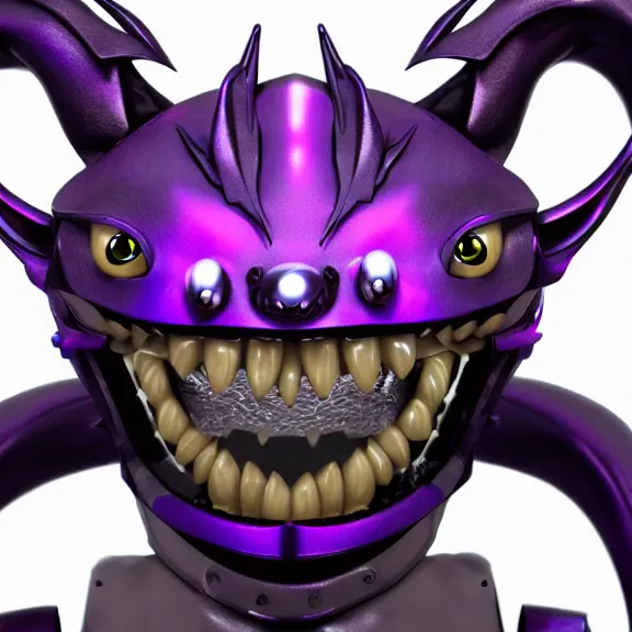 Image similar to high quality close up headshot of a cute beautiful stunning robot anthropomorphic female dragon with metal cat ears, with sleek silver metal armor, purple flesh, glowing LED eyes, facing the camera, high quality maw open and about to eat you, you being dragon food, the open maw being detailed and soft, sharp teeth, soft lulling tongue, highly detailed digital art, furry art, anthro art, sci fi, warframe art, destiny art, high quality, 3D realistic, dragon mawshot, maw art, furry mawshot, macro art, dragon art, Furaffinity, Deviantart