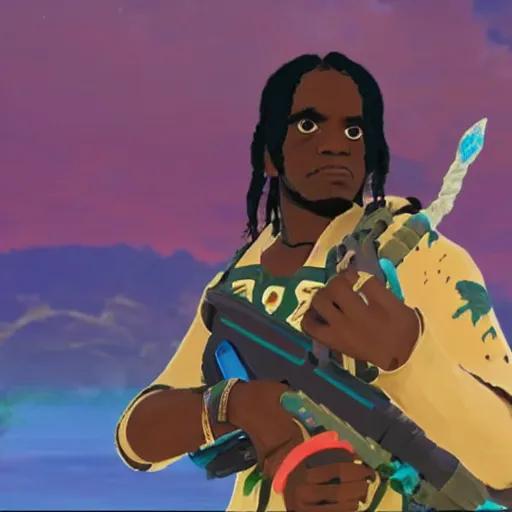 Image similar to screenshot of chief keef in breath of the wild