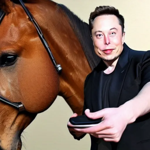 Prompt: elon musk offering you a fancy horse