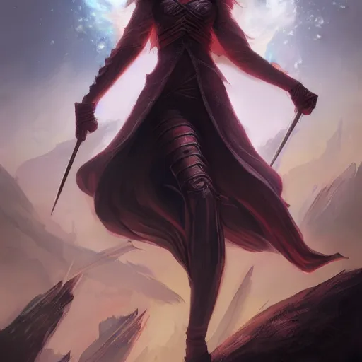 Prompt: Fire Witch, Storming the empire, by Charlie Bowater, high def