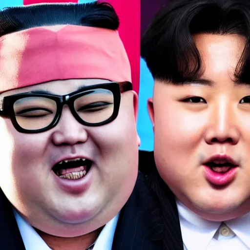 Prompt: screaming kim jong un as a member of bts band