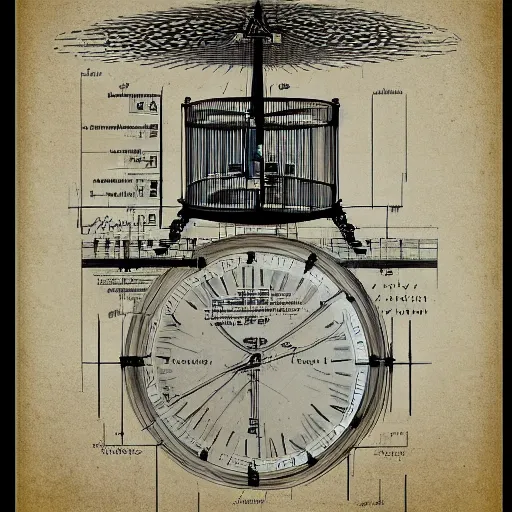 Prompt: blueprint of a time machine