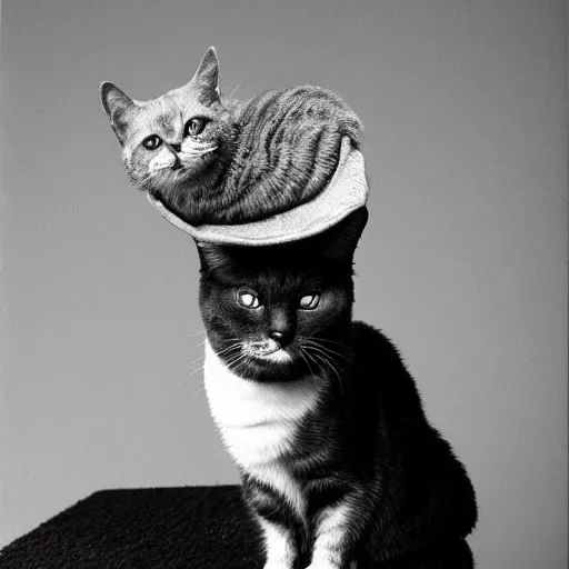 Prompt: stanny abram with cat on his head