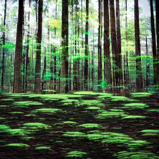 Image similar to computer making art in a forest grove