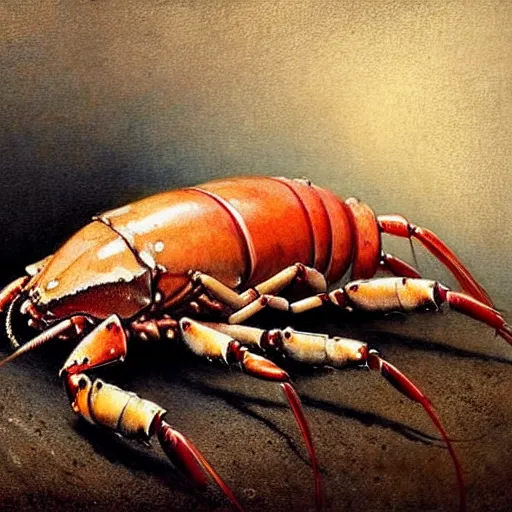 Image similar to (((((1950s lobster . muted colors.))))) by Jean-Baptiste Monge !!!!!!!!!!!!!!!!!!!!!!!!!!!