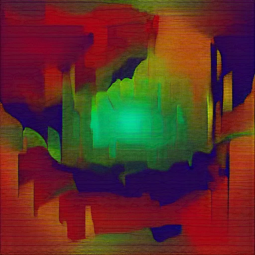 Image similar to abstract pixel sorted glitch art in a painterly style