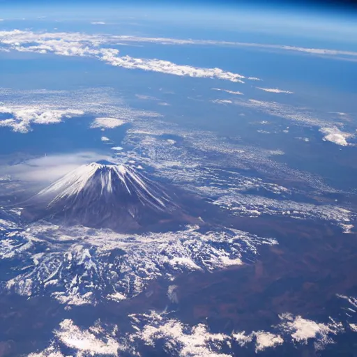 Image similar to Mount Fuji seen from the International Space Station