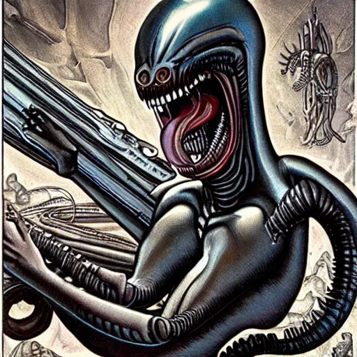 Prompt: giger become a xenomorph