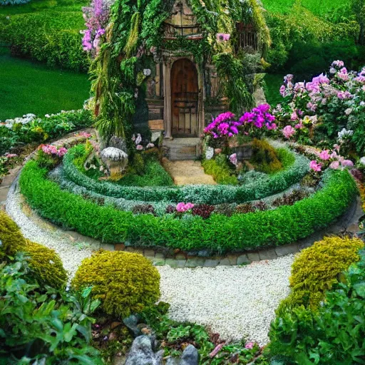 Image similar to a fairytale garden