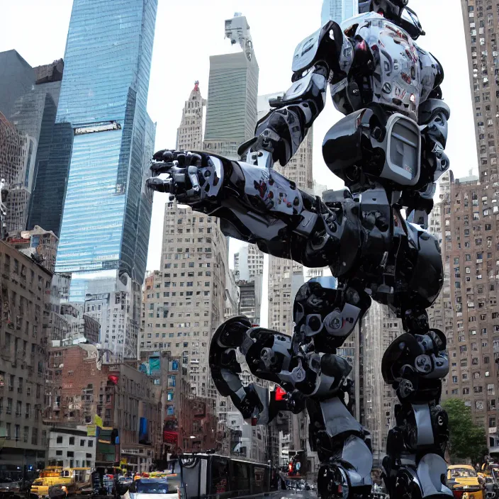 Image similar to Gigantic Joe Biden Robot Cyborg!, Attacking NYC