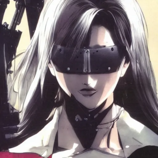 Prompt: beautiful korean woman wearing an eyepatch, yoji shinkawa