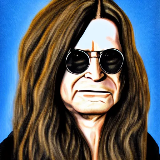 Image similar to a digital painting of ozzy osbourne as a humanoid duck