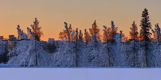 Prompt: Luleå skyline winter cinematic