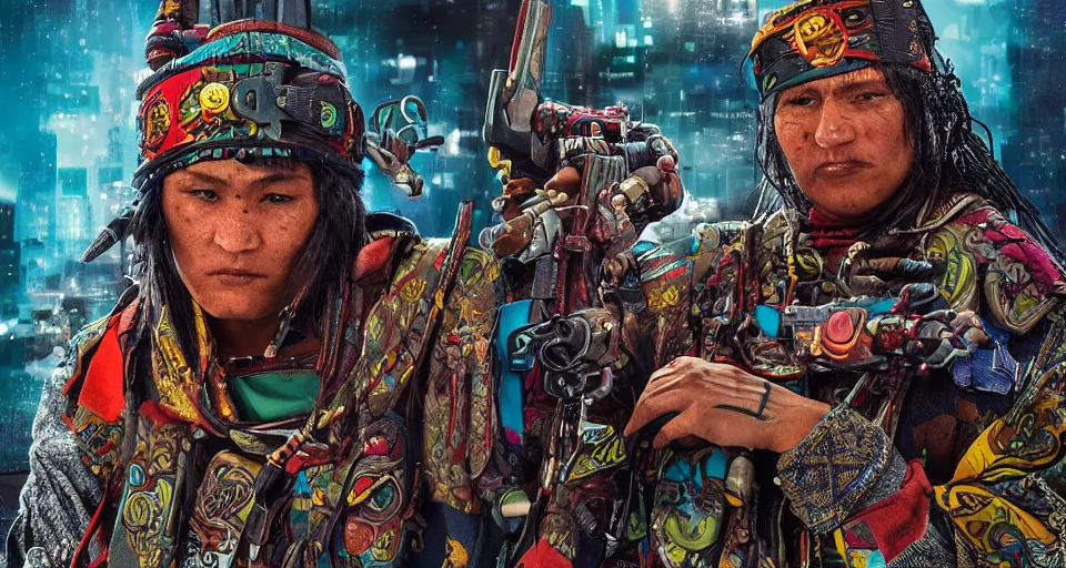 Image similar to mapuche, cyberpunk, conquest, high detail,