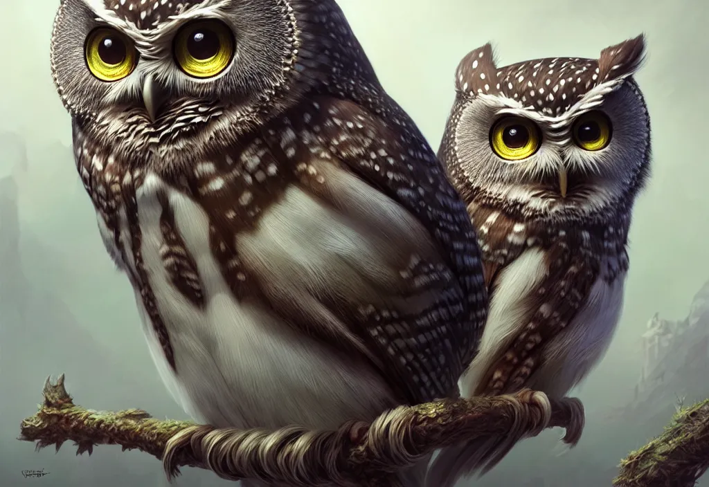 Image similar to portrait of mystic owl, highly detailed, d & d, fantasy, highly detailed, digital painting, trending on artstation, concept art, sharp focus, illustration, global illumination, ray tracing, realistic shaded, art by artgerm and greg rutkowski and fuji choko and viktoria gavrilenko and hoang lap