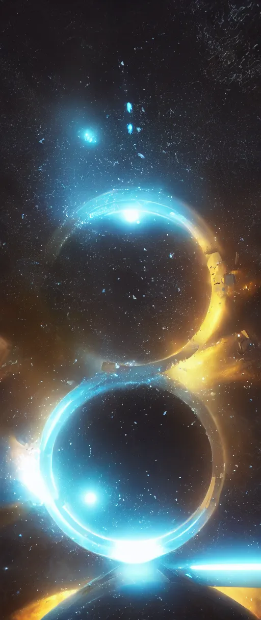 Image similar to a portal to another dimension, galaxy, portal, sci fi, 4 k, ultra detail, octane render