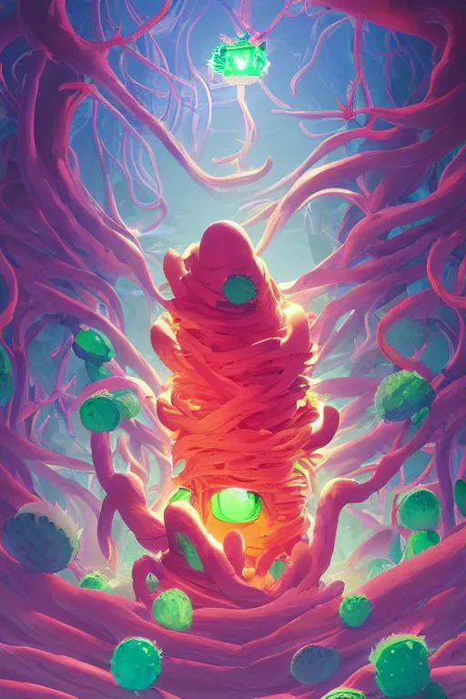 Image similar to roots cactus sushi cristal smurf ghost creature animal sushi cristal very big eye roots cactus elemental flush of force nature micro world fluo fishscale, behance hd by jesper ejsing, by rhads, makoto shinkai and lois van baarle, ilya kuvshinov, rossdraws radiating a glowing aura global illumination ray tracing hdr