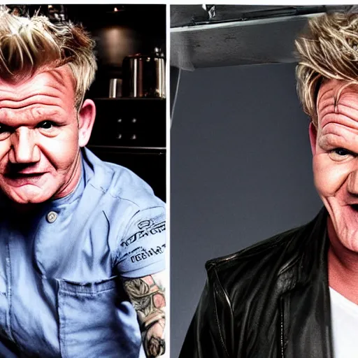 Image similar to gordon ramsay smoking weed and getting stoned, weed, gordon ramsay smoking a blunt, gordon ramsay looking cool, realistic, hyper-realistic