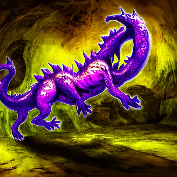 Image similar to detailed shot of inside a cavernous living stomach, the walls purple and pulsing, lots of acid pooling up on the floor, digesting and dissolving a small dragon as it thrashes in acid, food pov, micro pov, vore, digital art, furry art, anthro art, high quality, 8k 3D realistic, macro art, micro art, Furaffinity, Deviantart, Eka's Portal, G6