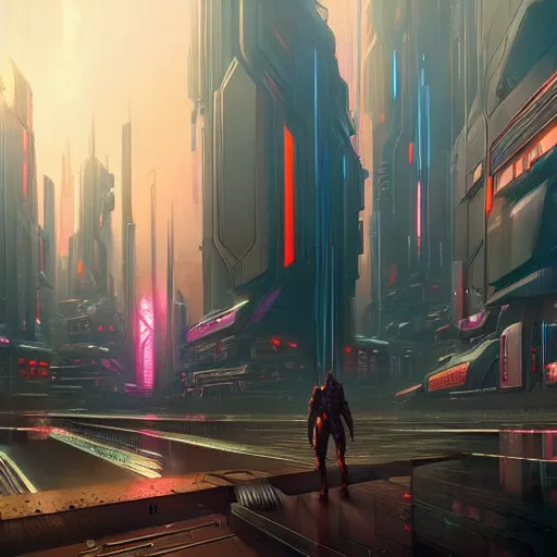 Image similar to a cyberpunk city in utopian future, by alex grey and greg rutkowski, trending on artstation, concept art