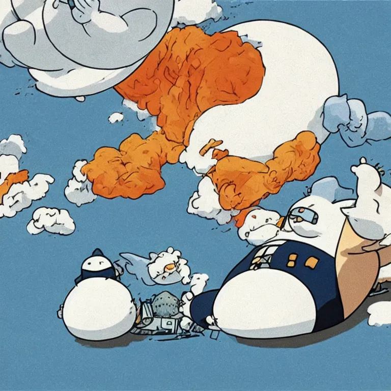 Image similar to Snorlax as the Hindenburg crashing