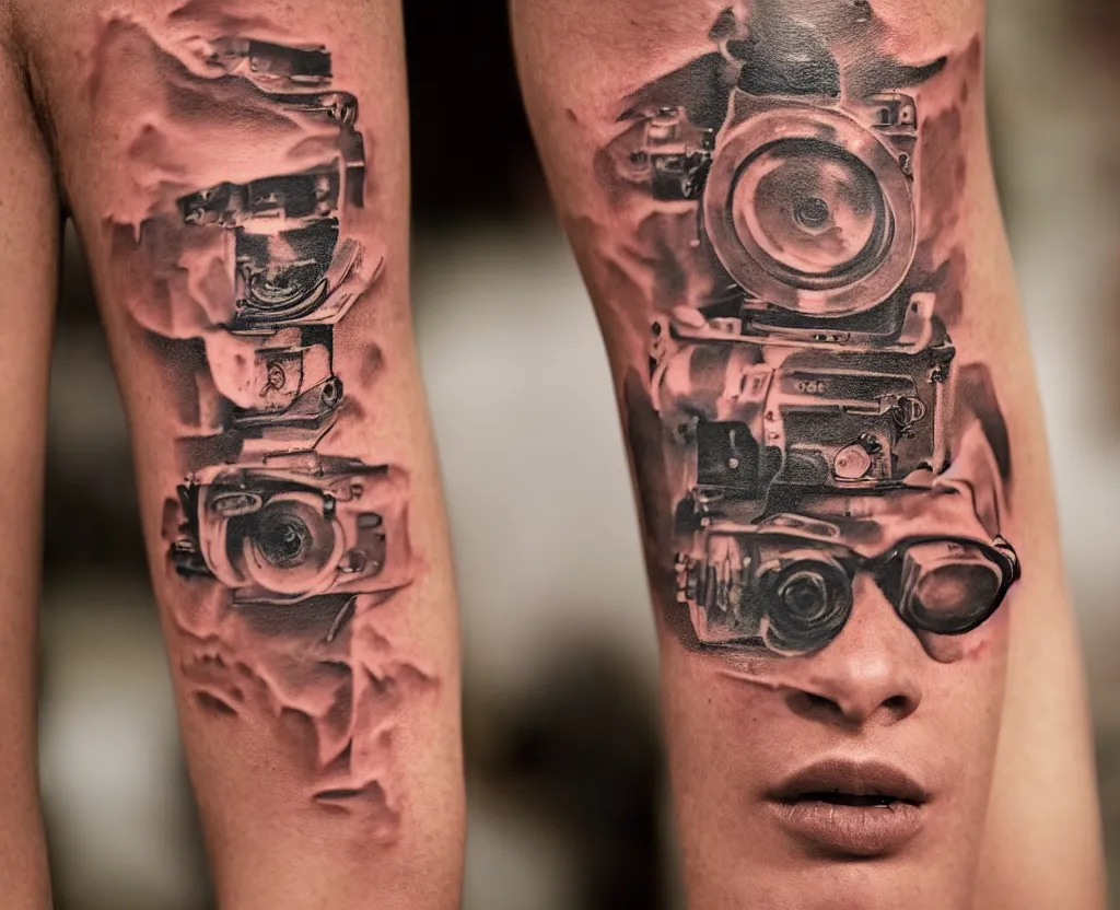 Image similar to closeup tattoo that reads gm by annie leibovitz and steve mccurry, natural light canon eos c 3 0 0, ƒ 1. 8, 3 5 mm, 8 k, medium - format print