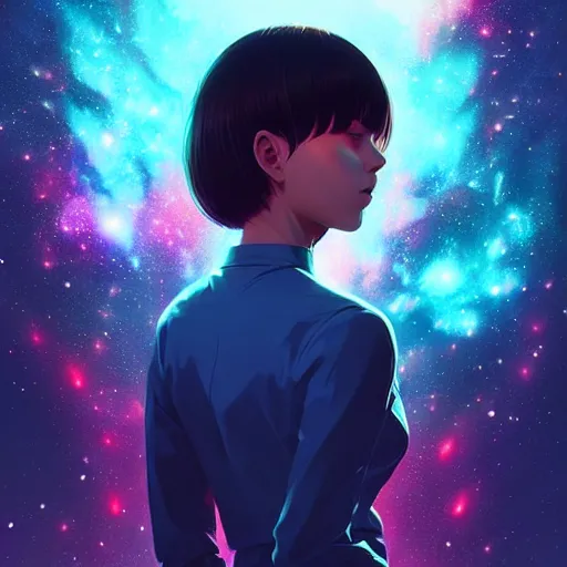 Image similar to a portrait of a beautiful plasma between galaxies, art by ilya kuvshinov and wlop and artgerm and josan gonzalez, digital art, highly detailed, intricate, sharp focus, trending on artstation hq, deviantart, pinterest, unreal engine 5, 4 k uhd image