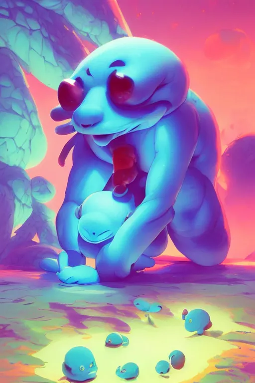 Image similar to smurf ghost creature animal sushi cristal very big eye roots cactus elemental flush of force nature micro world fluo fishscale, behance hd by jesper ejsing, by rhads, makoto shinkai and lois van baarle, ilya kuvshinov, rossdraws radiating a glowing aura global illumination ray tracing hdr