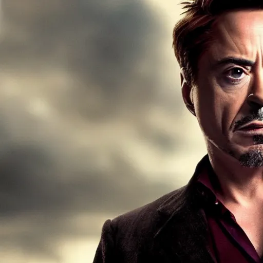 Image similar to Robert Downey Jr in inception movie, 8k ultra hd, hyper detailed