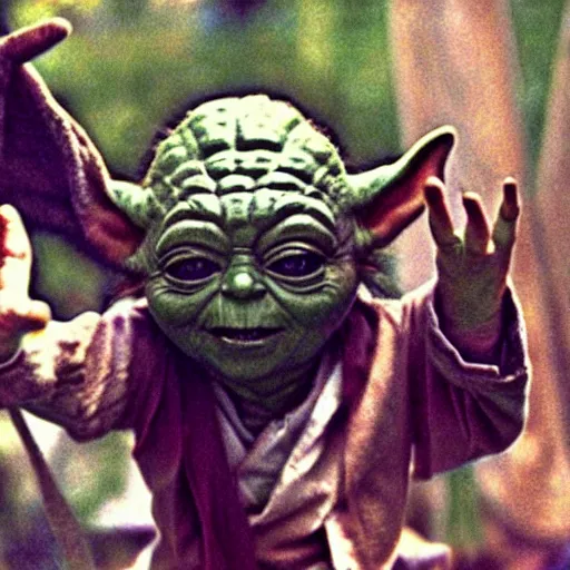 Image similar to yoda performing at woodstock