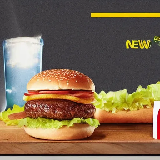 Image similar to the new hamburger from mcdonalds, ad photo