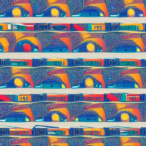 Prompt: a beautiful artistic seamless repeating pattern of floppy disks and surfboards