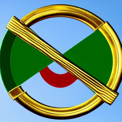 Image similar to flag of Ireland with a golden harp symbol in the middle