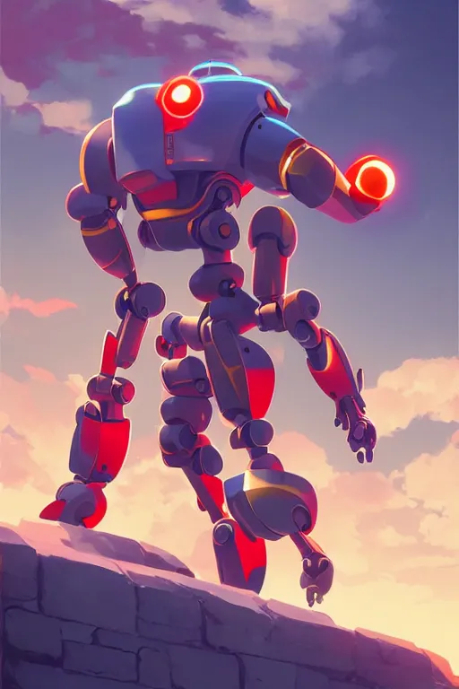 Image similar to metabots medabots medarotto medarot robot minimalist comics, behance hd by jesper ejsing, by rhads, makoto shinkai and lois van baarle, ilya kuvshinov, rossdraws global illumination ray tracing hdr radiating a glowing aura