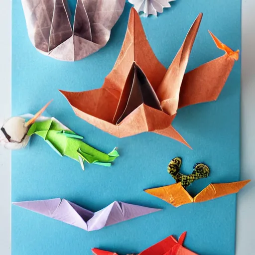 Image similar to Origami sea creatures in a paper ocean diorama