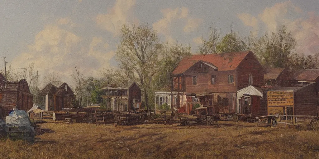 Image similar to oil painting of bishop hill colony illinois by olaf krans