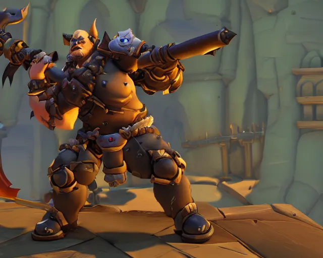 Image similar to orc with sword playable hero character in overwatch