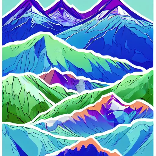 Image similar to mountain water illustration vector digital art trending on artstation w 6 4 0